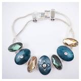 Napier - Silver-Tone Multi-Oval Gemstone Bracelet Napier - Silver-Tone Multi-Oval Gemstone Bracelet