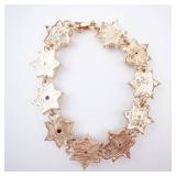 Bracelet - Gold-Tone Red Stone with Clear Crystals & Starburst Links Bracelet - Gold-Tone Red Stone with Clear Crystals & Starburst Links