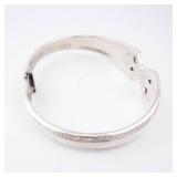 Spoon Cuff Bracelet Silver Plate - England Marked Floral End Caps Open Cuff Spoon Cuff Bracelet Silver Plate - England Marked Floral End Caps Open Cuff