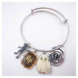 Harry Potter Charm Bracelet - Hedwig Owl, Hogwarts Crest & Platform 9 3/4 Charms Harry Potter Charm Bracelet - Hedwig Owl, Hogwarts Crest & Platform 9 3/4 Charms