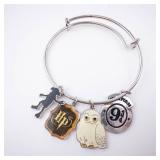Harry Potter Charm Bracelet - Hedwig Owl, Hogwarts Crest & Platform 9 3/4 Charms Harry Potter Charm Bracelet - Hedwig Owl, Hogwarts Crest & Platform 9 3/4 Charms