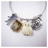 Harry Potter Charm Bracelet - Hedwig Owl, Hogwarts Crest & Platform 9 3/4 Charms Harry Potter Charm Bracelet - Hedwig Owl, Hogwarts Crest & Platform 9 3/4 Charms