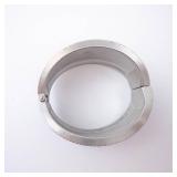 Cuff Bracelet - Black Enamel with Pavé Crystals, Silver Tone Cuff Bracelet - Black Enamel with Pavé Crystals, Silver Tone