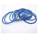 Blue Plastic Bangles (Lot of 9) Blue Plastic Bangles (Lot of 9)