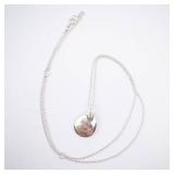 Sterling Silver Pendant Necklace - Stronger Than Yesterday Disc, Adjustable Chain Sterling Silver Pendant Necklace - Stronger Than Yesterday Disc, Adjustable Chain