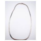 Sterling Silver Herringbone Necklace - Box Clasp Sterling Silver Herringbone Necklace - Box Clasp