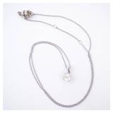 CZ Solitaire Pendant Necklace - Sterling Silver Chain CZ Solitaire Pendant Necklace - Sterling Silver Chain