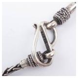 Amber Pendant in Sterling Silver with 18K Accents on Rope Chain Amber Pendant in Sterling Silver with 18K Accents on Rope Chain