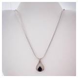 Onyx Sterling Silver Teardrop Pendant Necklace Onyx Sterling Silver Teardrop Pendant Necklace