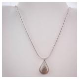 Onyx Sterling Silver Teardrop Pendant Necklace Onyx Sterling Silver Teardrop Pendant Necklace