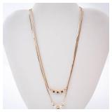 Gold-Tone Layered Necklaces - Gemstone Arc & Pearl Bead Set (Lot of 2) Gold-Tone Layered Necklaces - Gemstone Arc & Pearl Bead Set (Lot of 2)