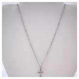 Sterling Silver Cross Pendant Necklace - Cable Chain - Hallmarked Sterling Silver Cross Pendant Necklace - Cable Chain - Hallmarked