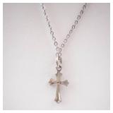Sterling Silver Cross Pendant Necklace - Cable Chain - Hallmarked Sterling Silver Cross Pendant Necklace - Cable Chain - Hallmarked