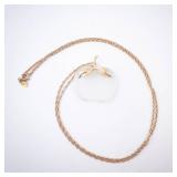 Apple Pendant Necklace - Gold Tone with Leaf Accent Apple Pendant Necklace - Gold Tone with Leaf Accent