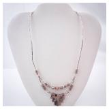 Jasper & Sterling Silver Necklace with Pink Jasper Fringe Beads Jasper & Sterling Silver Necklace with Pink Jasper Fringe Beads