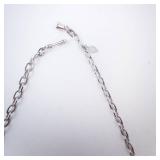 Necklace - Silver-Tone Leaf Fringe with Dangling Teardrop Charms Necklace - Silver-Tone Leaf Fringe with Dangling Teardrop Charms