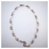 Sterling Silver Swirl-Link Anklet with Heart Charm Sterling Silver Swirl-Link Anklet with Heart Charm