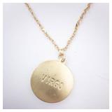Virgo Zodiac Disc Pendant Necklace - Gold-tone Virgo Zodiac Disc Pendant Necklace - Gold-tone