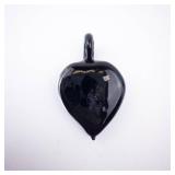 Murano Glass Teardrop Pendant - Hand-Painted Blue Floral Design Murano Glass Teardrop Pendant - Hand-Painted Blue Floral Design