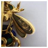 Asch Grossbardt Bee Brooch - 14K Gold, Malachite & Enamel Asch Grossbardt Bee Brooch - 14K Gold, Malachite & Enamel