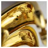 14K Gold Mosaic Omega Back Earrings - Multi-Color Gemstone Inlay 14K Gold Mosaic Omega Back Earrings - Multi-Color Gemstone Inlay