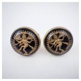 Shiva Nataraja Cufflinks - Gold-Tone with Black Enamel (Pair) Shiva Nataraja Cufflinks - Gold-Tone with Black Enamel (Pair)