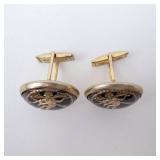 Shiva Nataraja Cufflinks - Gold-Tone with Black Enamel (Pair) Shiva Nataraja Cufflinks - Gold-Tone with Black Enamel (Pair)