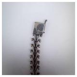 Massive Sterling Silver Bracelet with Rectangular Cognac Amber Cabochon Massive Sterling Silver Bracelet with Rectangular Cognac Amber Cabochon