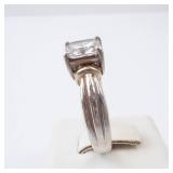 CZ Sterling Silver Solitaire Ring Size 8 CZ Sterling Silver Solitaire Ring Size 8