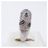 Sterling Silver Ring - Black & White CZ Pave - Size 8 Sterling Silver Ring - Black & White CZ Pave - Size 8