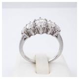 Sterling Silver Five-Stone Marquis CZ Ring, Size 7 Sterling Silver Five-Stone Marquis CZ Ring, Size 7