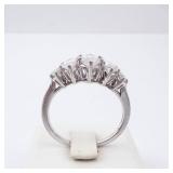 Sterling Silver Five-Stone Marquis CZ Ring, Size 7 Sterling Silver Five-Stone Marquis CZ Ring, Size 7