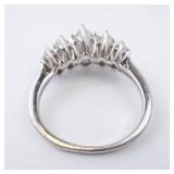 Sterling Silver Five-Stone Marquis CZ Ring, Size 7 Sterling Silver Five-Stone Marquis CZ Ring, Size 7