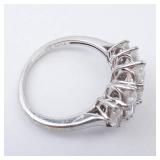 Sterling Silver Five-Stone Marquis CZ Ring, Size 7 Sterling Silver Five-Stone Marquis CZ Ring, Size 7