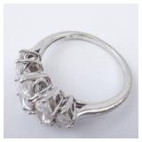 Sterling Silver Five-Stone Marquis CZ Ring, Size 7 Sterling Silver Five-Stone Marquis CZ Ring, Size 7