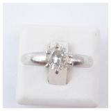 Solitaire CZ Sterling Silver Engagement Style Ring Size 9 Solitaire CZ Sterling Silver Engagement Style Ring Size 9