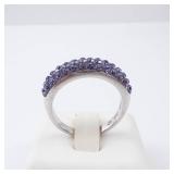 Sterling Silver Purple Crystal Pave Ring. Size 7 Sterling Silver Purple Crystal Pave Ring. Size 7