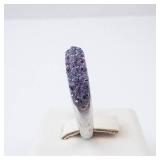 Sterling Silver Purple Crystal Pave Ring. Size 7 Sterling Silver Purple Crystal Pave Ring. Size 7