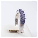 Sterling Silver Purple Crystal Pave Ring. Size 7 Sterling Silver Purple Crystal Pave Ring. Size 7