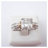 CZ Sterling Silver Solitaire Ring Size 8 CZ Sterling Silver Solitaire Ring Size 8