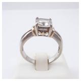 CZ Sterling Silver Solitaire Ring Size 8 CZ Sterling Silver Solitaire Ring Size 8