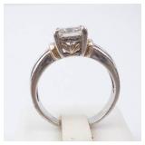 CZ Sterling Silver Solitaire Ring Size 8 CZ Sterling Silver Solitaire Ring Size 8