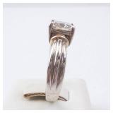 CZ Sterling Silver Solitaire Ring Size 8 CZ Sterling Silver Solitaire Ring Size 8