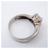 CZ Sterling Silver Solitaire Ring Size 8 CZ Sterling Silver Solitaire Ring Size 8
