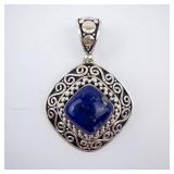 Suarti Lapis Lazuli Pendant - Sterling Silver 925 Indonesia Suarti Lapis Lazuli Pendant - Sterling Silver 925 Indonesia
