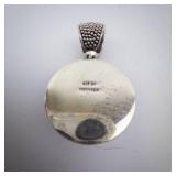 Swarti BA Sterling Silver Mother of Pearl Pendant - 925 Indonesia - Large Circular Swarti BA Sterling Silver Mother of Pearl Pendant - 925 Indonesia - Large Circular