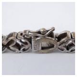 Ross Simons Bracelet - Sterling Silver Flower-Linked with Diamonds Ross Simons Bracelet - Sterling Silver Flower-Linked with Diamonds