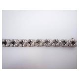 Ross Simons Bracelet - Sterling Silver Flower-Linked with Diamonds Ross Simons Bracelet - Sterling Silver Flower-Linked with Diamonds