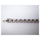 Ross Simons Bracelet - Sterling Silver Flower-Linked with Diamonds Ross Simons Bracelet - Sterling Silver Flower-Linked with Diamonds