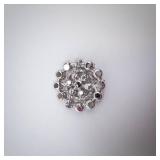 Weiss Round Rhinestone Brooch - Circular Cluster with Clear Stones, Silver-Tone Finish, Pin Back Weiss Round Rhinestone Brooch - Circular Cluster with Clear Stones, Silver-Tone Finish, Pin Back